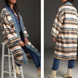 Anthropologie Lizzie Striped Duster Cardigan